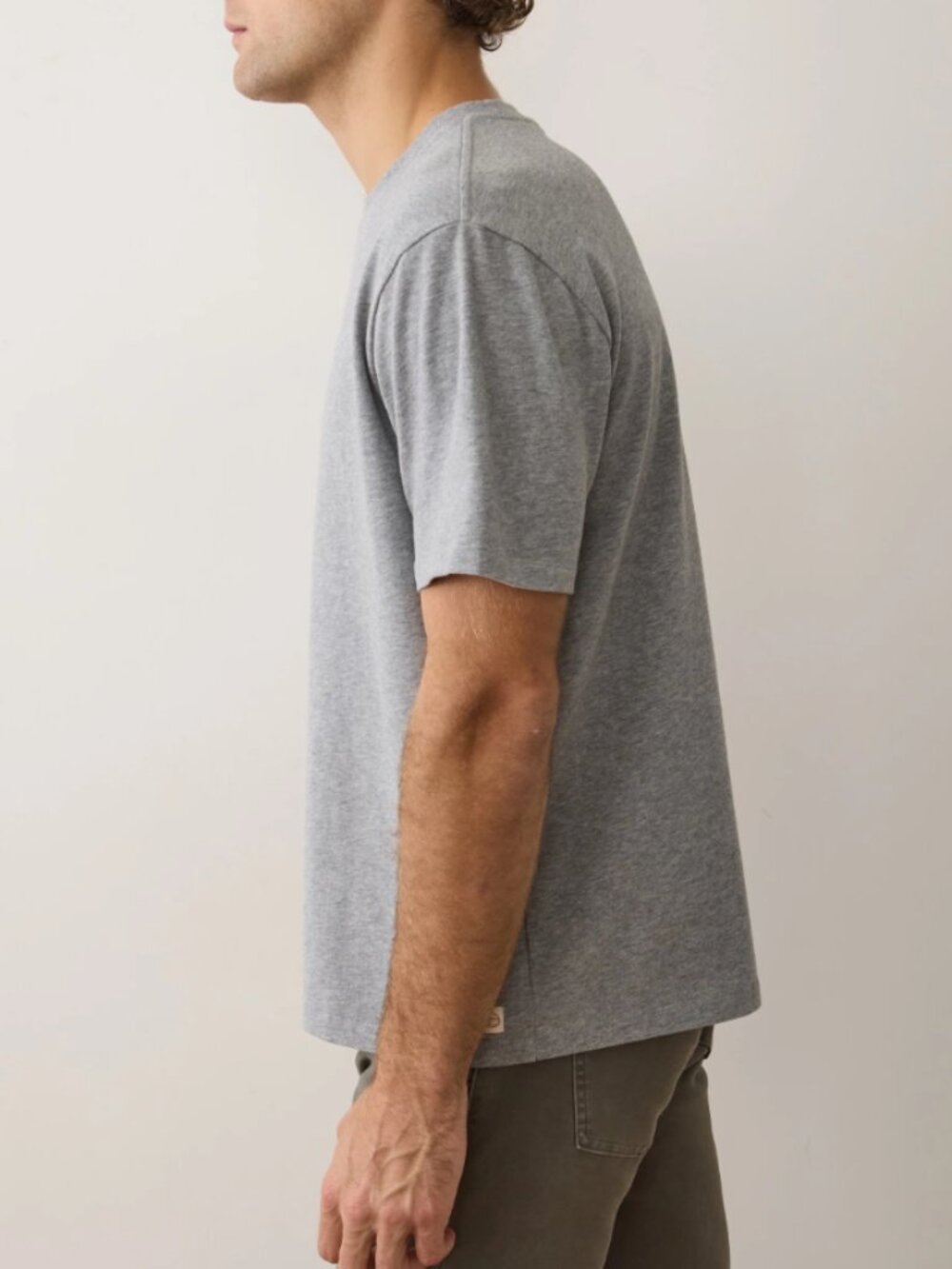 Marine Layer Luxe Jersey Relaxed Tee in Heather Grey Heavyweight Short Sleeve - Picture 2 of 12